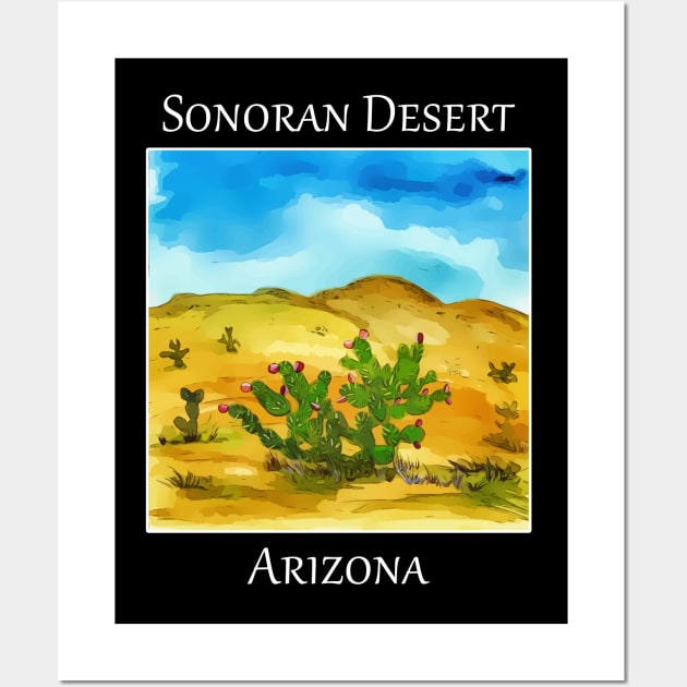 Prickly pear cactus as seen in the Sonoran Desert in Arizona Wall Art by WelshDesigns